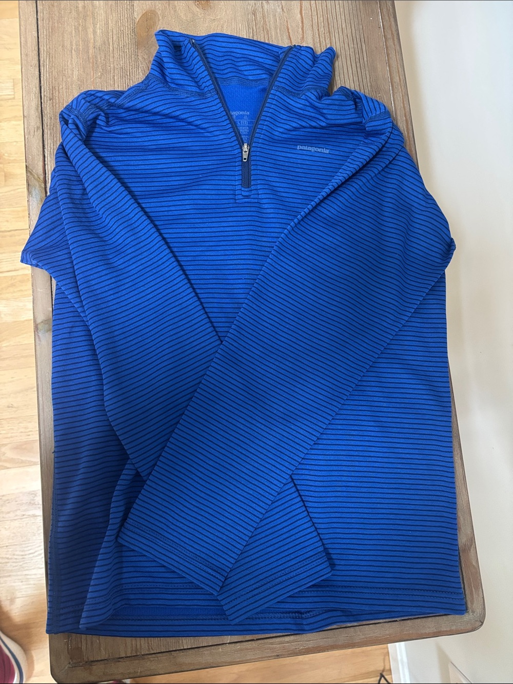 Patagonia Royal Blue Thin-Striped Half-Zip Pullover